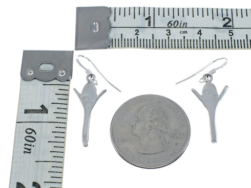 Turquoise Sterling Silver Hook Dangle Native American Earrings NN20317