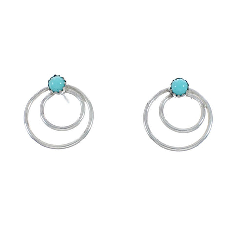Navajo Turquoise Sterling Silver Post Earrings NN20311