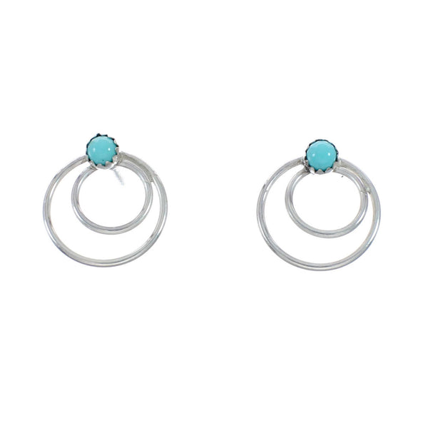 Navajo Turquoise Sterling Silver Post Earrings NN20311