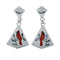 Multicolor Inlay Cardinal Genuine Sterling Silver Zuni Earrings NN20335