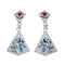 Multicolor Inlay Blue Jay Genuine Sterling Silver Zuni Earrings NN20331