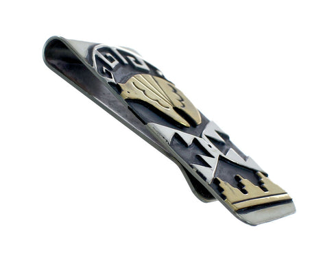 Native American Navajo Genuine Sterling Silver And 12KGF Bear Money Clip NN20379