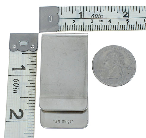 Native American Navajo Genuine Sterling Silver And 12KGF Bear Money Clip NN20379