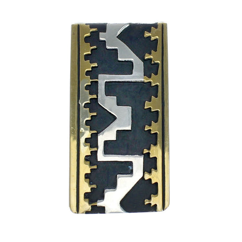 Native American Navajo Genuine Sterling Silver And 12KGF Money Clip NN20381