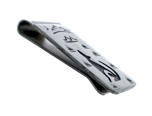 Native American Genuine Sterling Silver Wolf Money Clip NN20370