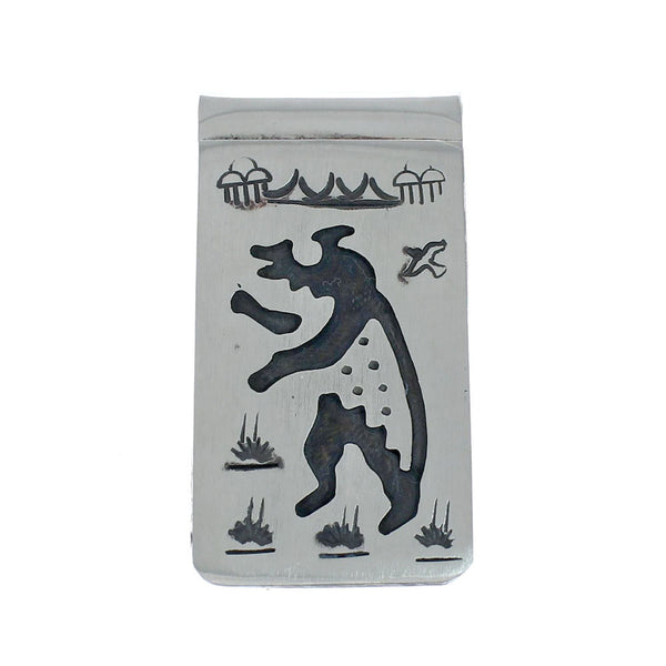 Native American Genuine Sterling Silver Bear Money Clip NN20373