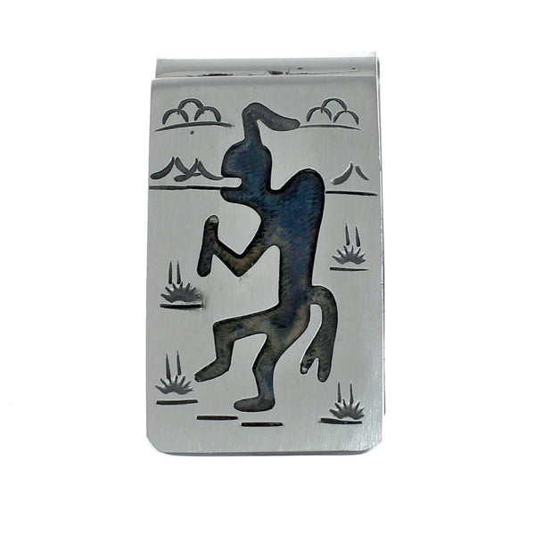 Native American Genuine Sterling Silver Kokopelli Money Clip NN20384