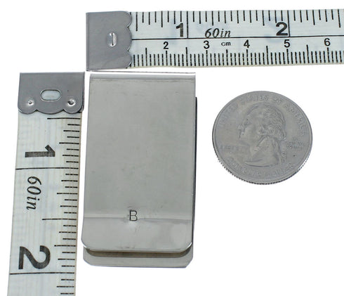Native American Genuine Sterling Silver Wolf Money Clip NN20387