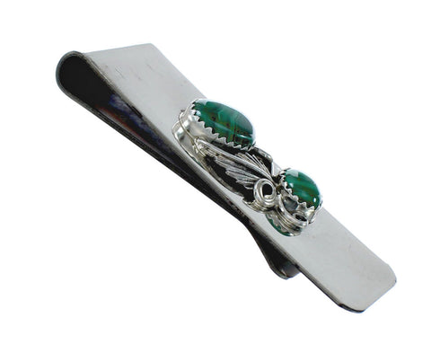 Navajo Feather Malachite Multi-Stone Sterling Silver Money Clip NN20383