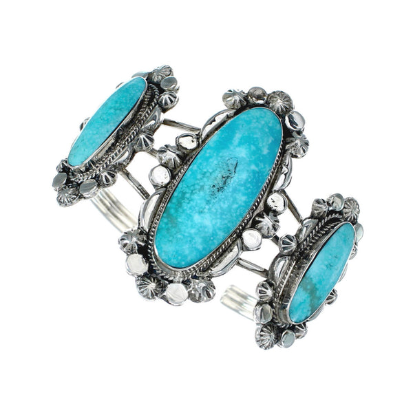 Navajo Multistone Turquoise Sterling Silver Cuff Bracelet NX11580