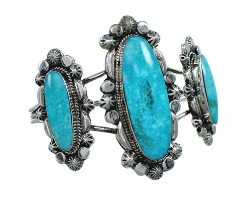 Navajo Multistone Turquoise Sterling Silver Cuff Bracelet NX11580
