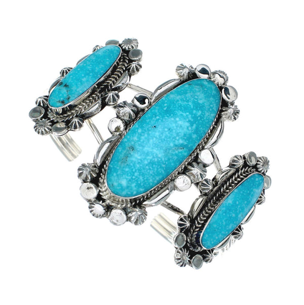 Navajo Multistone Turquoise Sterling Silver Cuff Bracelet NX11581
