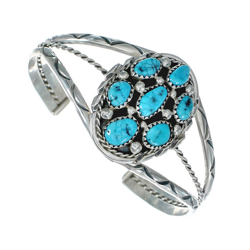 Navajo Indian Turquoise Sterling Silver Cuff Bracelet NX11584