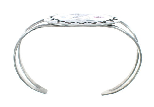 Multicolor Inlay Genuine Sterling Silver Navajo Hummingbird Cuff Bracelet NX11589