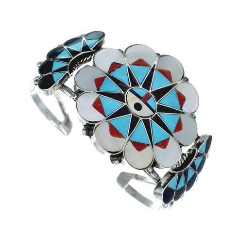 Multicolor Zuni Sun Sterling Silver Cuff Bracelet NX11598