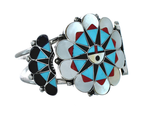 Multicolor Zuni Sun Sterling Silver Cuff Bracelet NX11598
