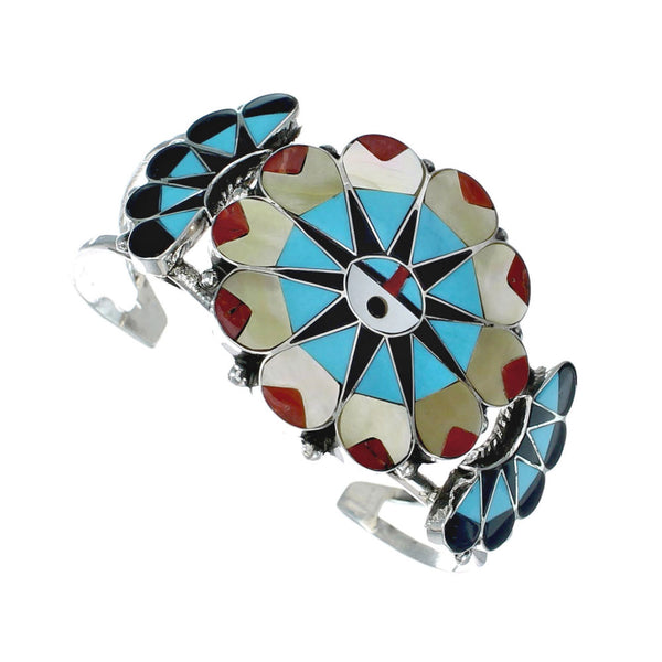 Multicolor Zuni Sun Sterling Silver Cuff Bracelet NX11599