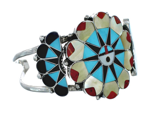 Multicolor Zuni Sun Sterling Silver Cuff Bracelet NX11599