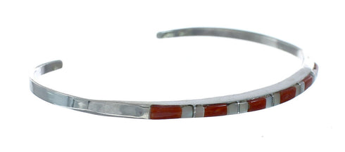 Navajo Multicolor Inlay Sterling Silver Cuff Bracelet NX11602
