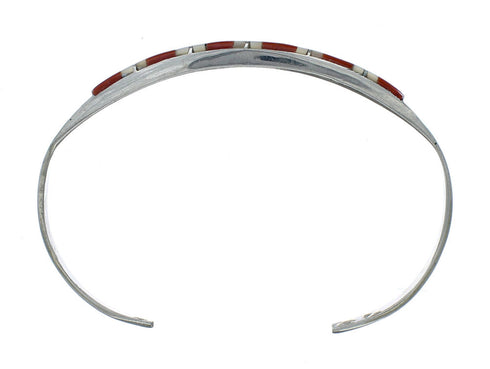 Navajo Multicolor Inlay Sterling Silver Cuff Bracelet NX11602