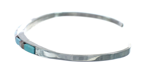 Navajo Multicolor Inlay Sterling Silver Cuff Bracelet NX11605