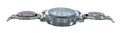 Sterling Silver Pink Opal Navajo Native American Watch NX11585