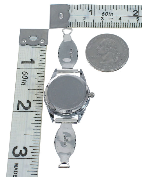 Sterling Silver Pink Opal Navajo Native American Watch NX11585