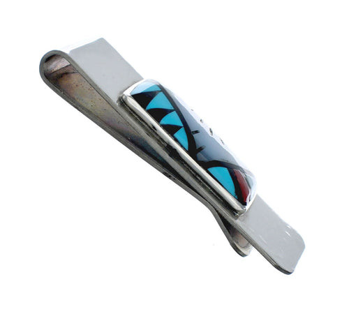 Zuni Multicolor Inlay Sterling Silver Money Clip NX11606