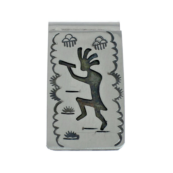 Native American Genuine Sterling Silver Kokopelli Money Clip NX11610