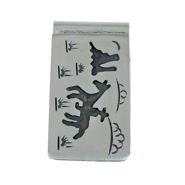 Native American Genuine Sterling Silver Horse Money Clip NX11612
