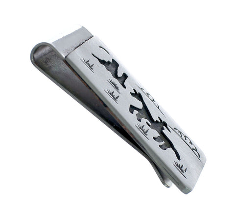 Native American Genuine Sterling Silver Horse Money Clip NX11612
