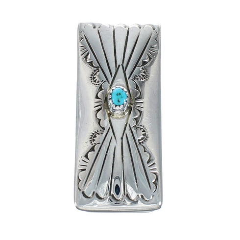 Genuine Native American Turquoise Sterling Silver Money Clip NX11613