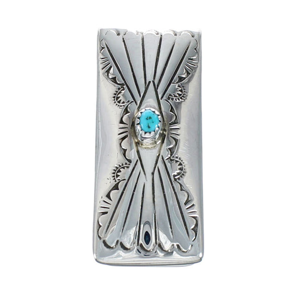 Genuine Native American Turquoise Sterling Silver Money Clip NX11613