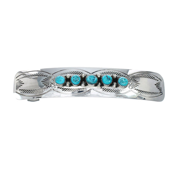 Navajo Sterling Silver Turquoise Hair Barrette NN20391