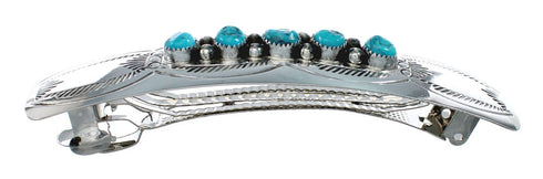 Navajo Sterling Silver Turquoise Hair Barrette NN20391
