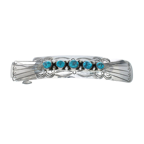Navajo Sterling Silver Turquoise Hair Barrette NN20392