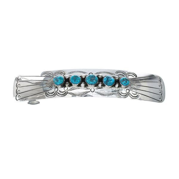 Navajo Sterling Silver Turquoise Hair Barrette NN20392