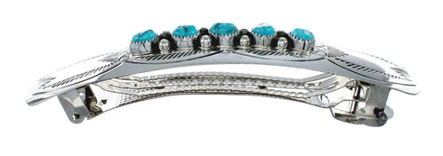 Navajo Sterling Silver Turquoise Hair Barrette NN20393
