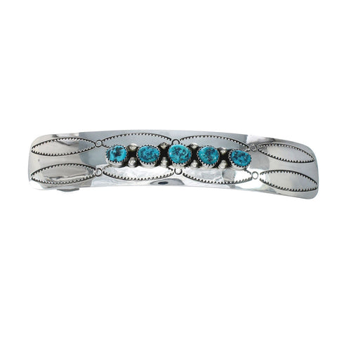 Navajo Sterling Silver Turquoise Hair Barrette NN20394