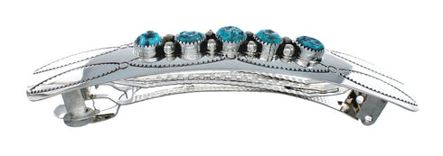 Navajo Sterling Silver Turquoise Hair Barrette NN20394