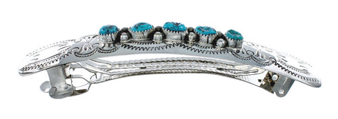 Navajo Sterling Silver Turquoise Hair Barrette NN20395