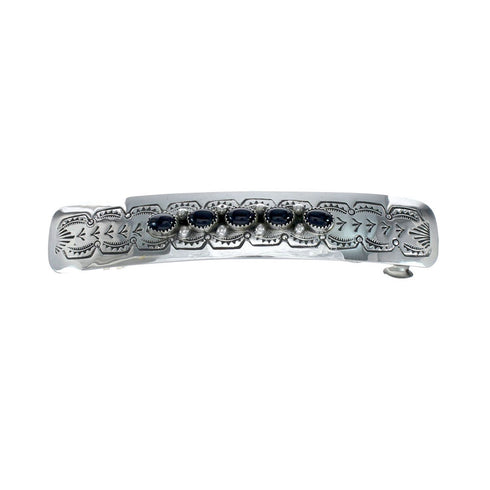 Navajo Sterling Silver Onyx Hair Barrette NN20397