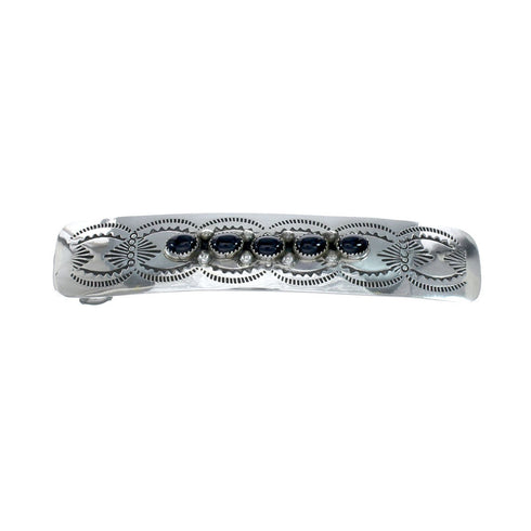 Navajo Sterling Silver Onyx Hair Barrette NN20401