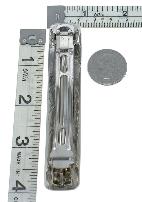 Navajo Sterling Silver Onyx Hair Barrette NN20401