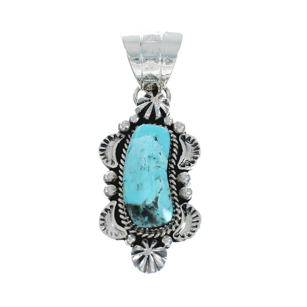 Turquoise Authentic Sterling Silver Navajo Pendant NX11676