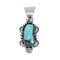 Turquoise Authentic Sterling Silver Navajo Pendant NX11676