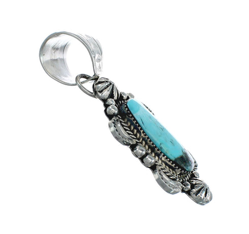 Turquoise Authentic Sterling Silver Navajo Pendant NX11676