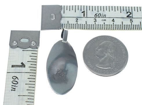 Navajo American Indian Genuine Sterling Silver Turquoise Pendant NX11679