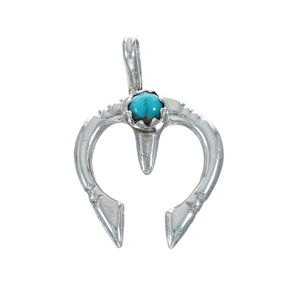 Sterling Silver Turquoise Horseshoe Navajo Pendant NX11684