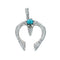 Sterling Silver Turquoise Horseshoe Navajo Pendant NX11684